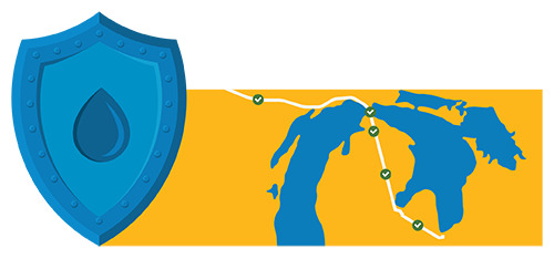 Map of pipeline in relation to the great lakes